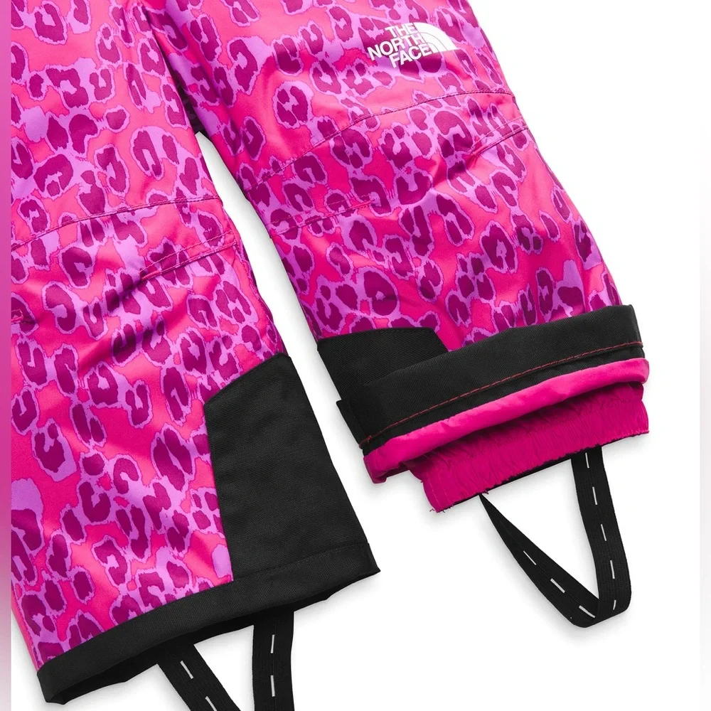 The North Face Toddlers’ Snowquest Pink Leopard Insulated Snow Bibs—4T - Picture 6 of 11